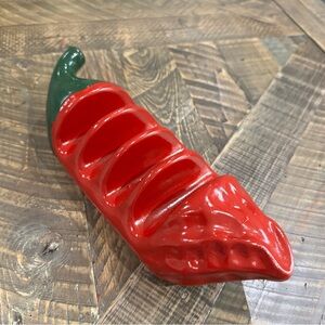 Terra Cotta Taco Holder Chili Pepper Shaped.